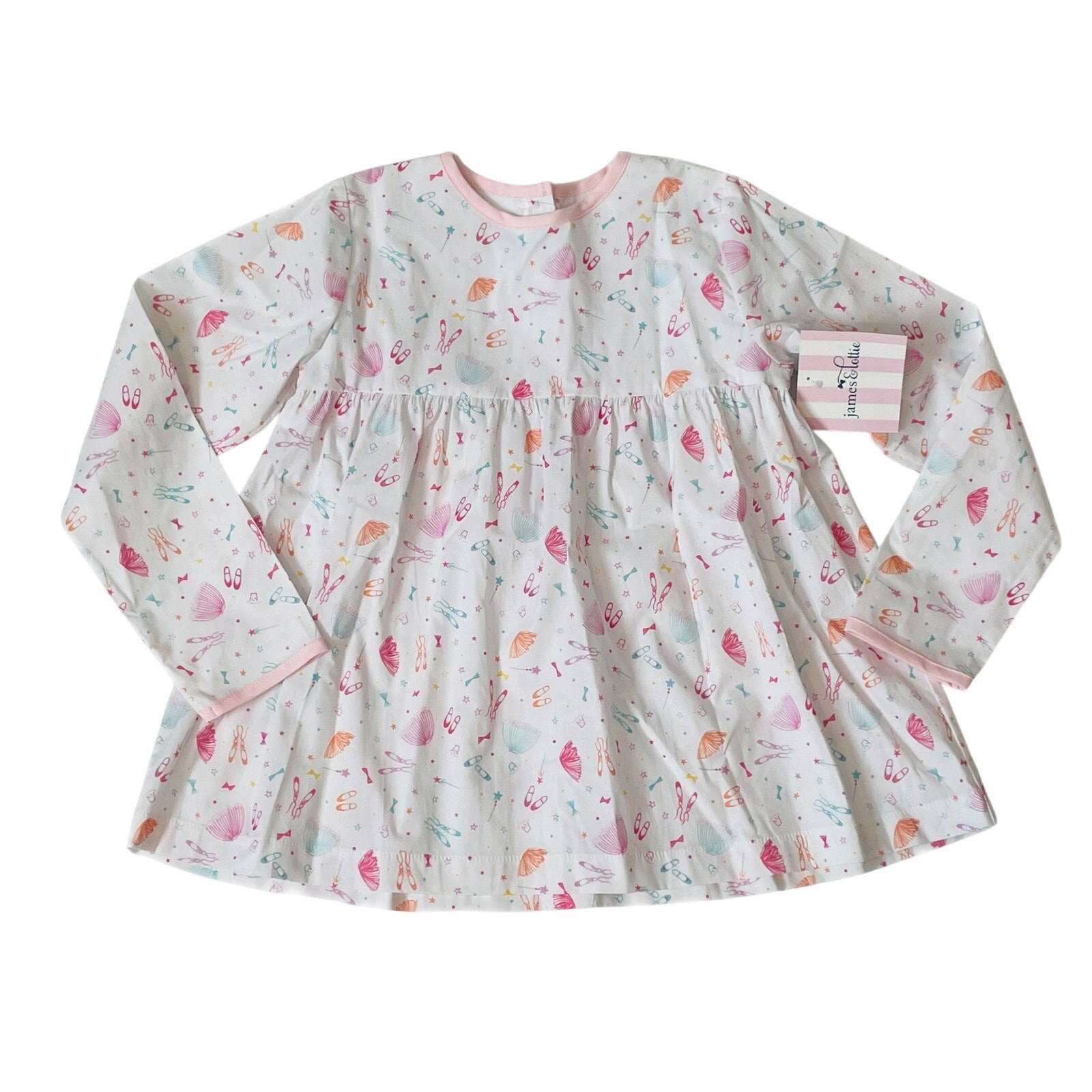 Nwt James & Lottie Size 24m Evie Dress In Pink Ballet Barre